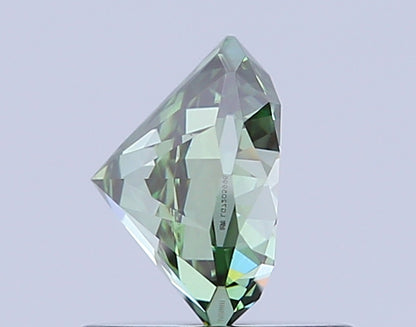 OCTAGONAL 0.98 CARAT FANCY VIVID GREEN VS1  VG VG NONE