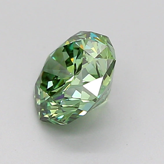 octagonal 0.9 carat fancy vivid green vs1  vg vg none