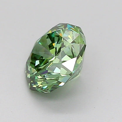 OCTAGONAL 0.9 CARAT FANCY VIVID GREEN VS1  VG VG NONE