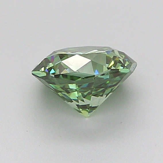 octagonal 0.9 carat fancy vivid green vvs2  vg vg none