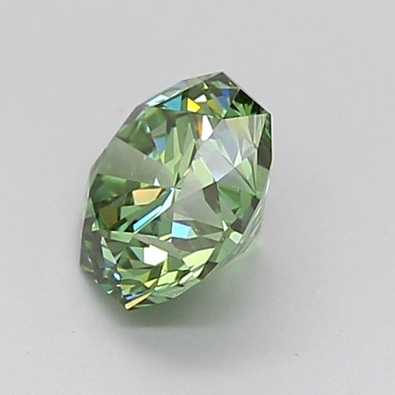 octagonal 0.9 carat fancy vivid green vvs2  vg vg none