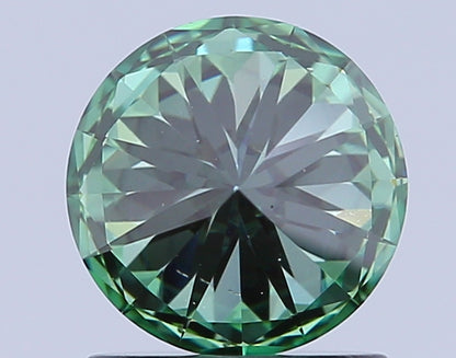 ROUND 1.1 CARAT FANCY VIVID GREEN VS1 ID EX EX NONE