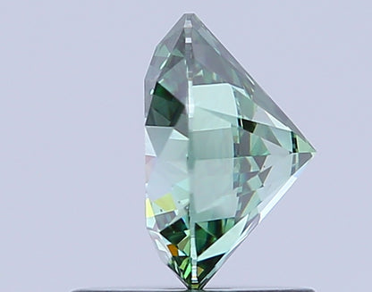 ROUND 1.1 CARAT FANCY VIVID GREEN VS1 ID EX EX NONE