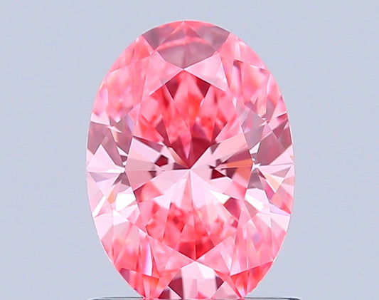 OVAL 1.02 CARAT FANCY VIVID PINK VVS2  EX EX STRONG