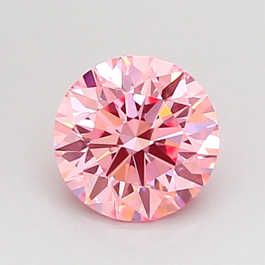 ROUND 0.8 CARAT FANCY VIVID PINK VS1 EX EX EX SLIGHT