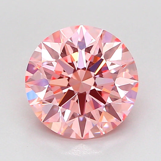 ROUND 2.03 CARAT FANCY VIVID PINK VVS2 ID EX EX SLIGHT