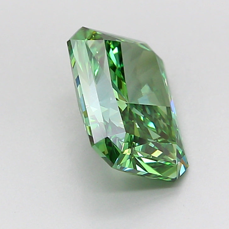 radiant 2.09 carat fancy vivid green vvs1  ex vg very slight