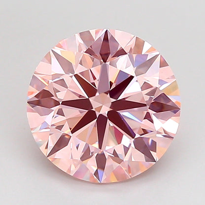 ROUND 3 CARAT FANCY INTENSE PINK VVS2 EX EX EX SLIGHT