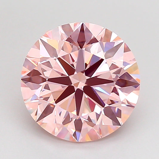 ROUND 3 CARAT FANCY INTENSE PINK VVS2 EX EX EX SLIGHT
