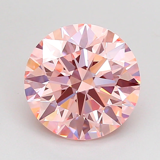 ROUND 2.2 CARAT FANCY VIVID PINK VVS2 ID EX EX SLIGHT