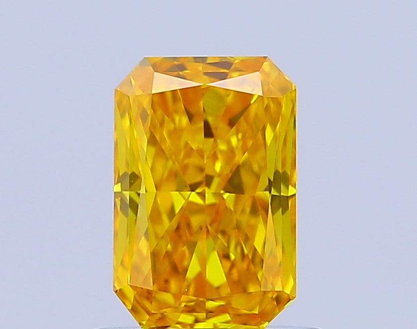 radiant 0.91 carat fancy vivid yellow vvs2  ex vg none