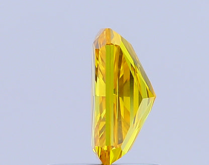 RADIANT 0.91 CARAT FANCY VIVID YELLOW VVS2  EX VG NONE