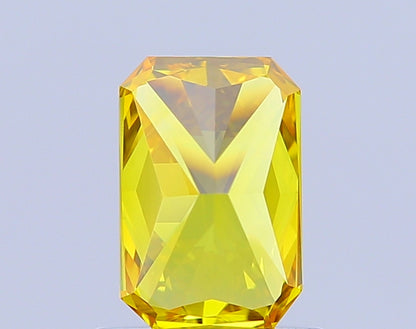RADIANT 0.91 CARAT FANCY VIVID YELLOW VVS2  EX VG NONE