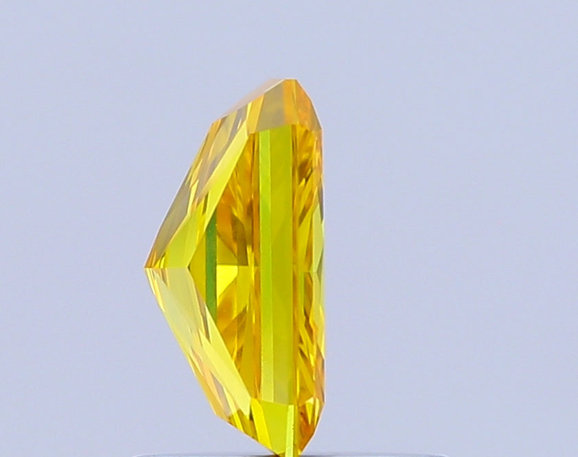 radiant 0.91 carat fancy vivid yellow vvs2  ex vg none