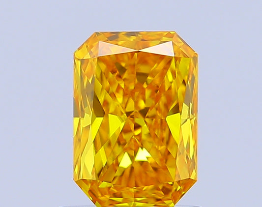 RADIANT 0.92 CARAT FANCY VIVID YELLOW VVS2  VG VG NONE