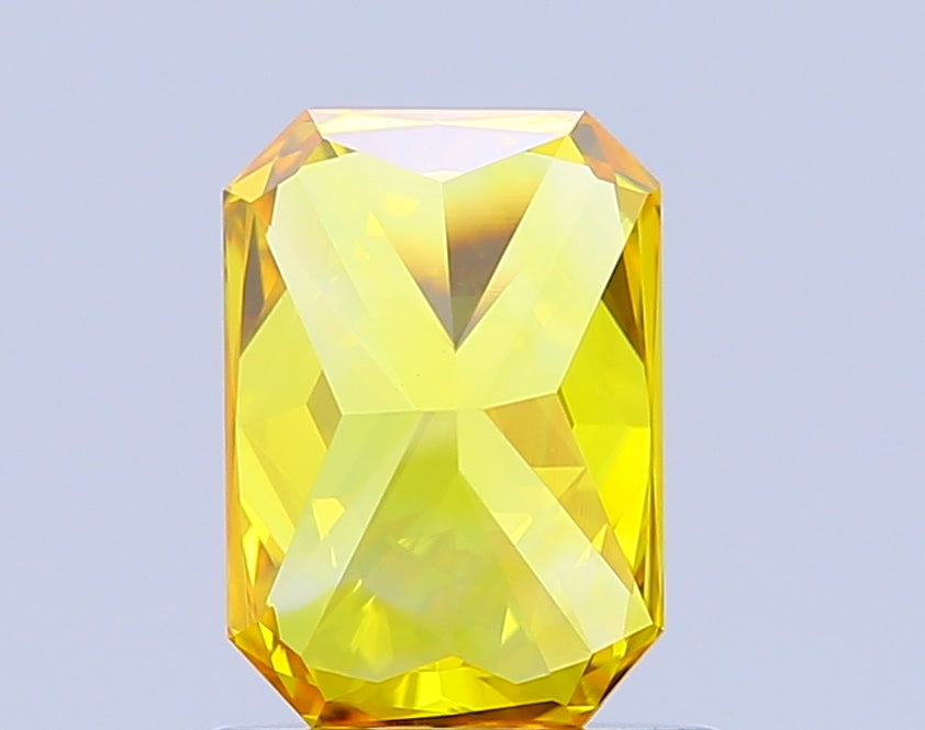 radiant 0.92 carat fancy vivid yellow vvs2  vg vg none