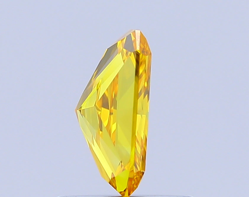 radiant 0.92 carat fancy vivid yellow vvs2  vg vg none