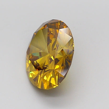 OVAL 3.07 CARAT FANCY YELLOWISH BROWN VVS2  EX EX NONE