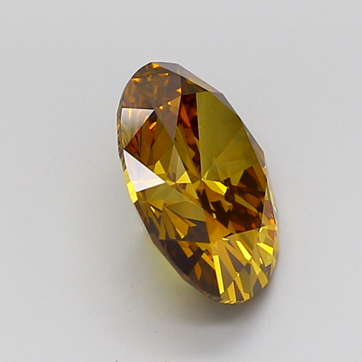 oval 3.07 carat fancy yellowish brown vvs2  ex ex none