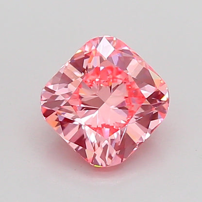 CUSHION 1.51 CARAT FANCY VIVID PINK VVS2  EX EX STRONG