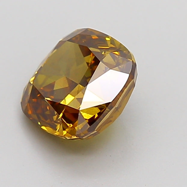 cushion 2.07 carat fancy yellowish brown vs2  ex ex none
