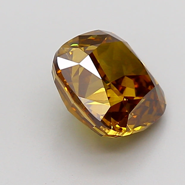 cushion 2.07 carat fancy yellowish brown vs2  ex ex none