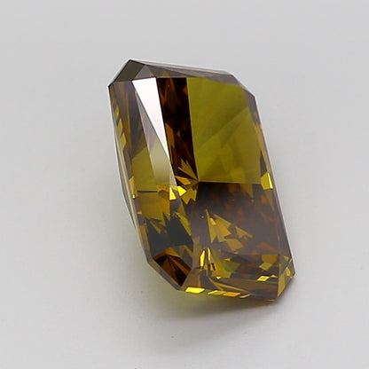 RADIANT 3.01 CARAT FANCY YELLOWISH BROWN VS1  EX EX NONE