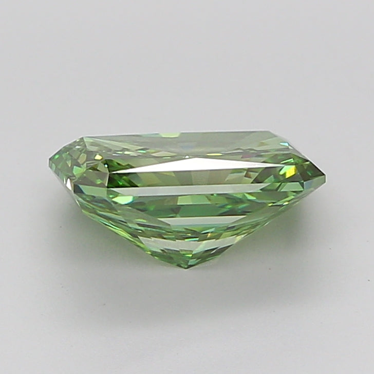 radiant 3.08 carat fancy vivid green vs1  ex ex none