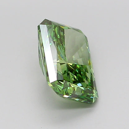 RADIANT 3.08 CARAT FANCY VIVID GREEN VS1  EX EX NONE