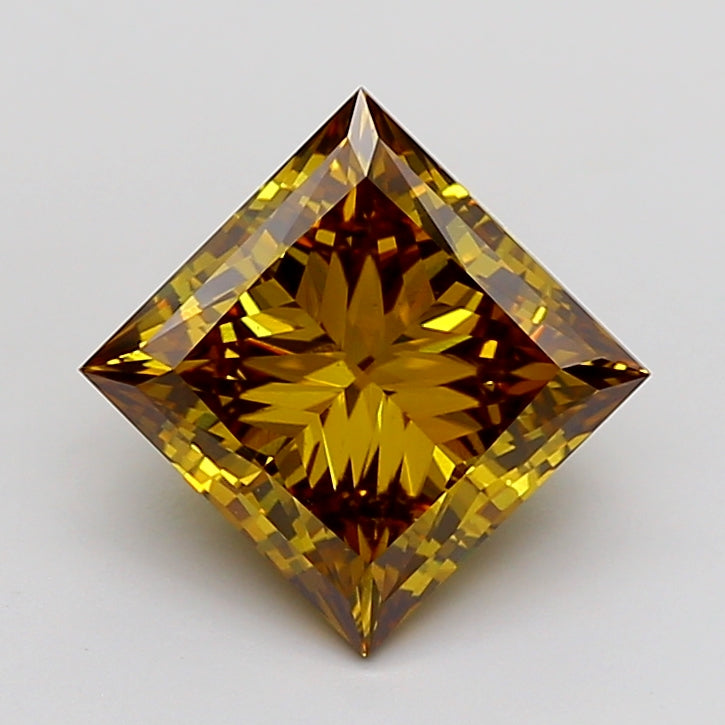 princess 4.01 carat fancy yellow brown vs1  vg ex none
