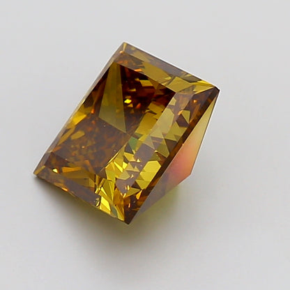 PRINCESS 4.01 CARAT FANCY YELLOW BROWN VS1  VG EX NONE
