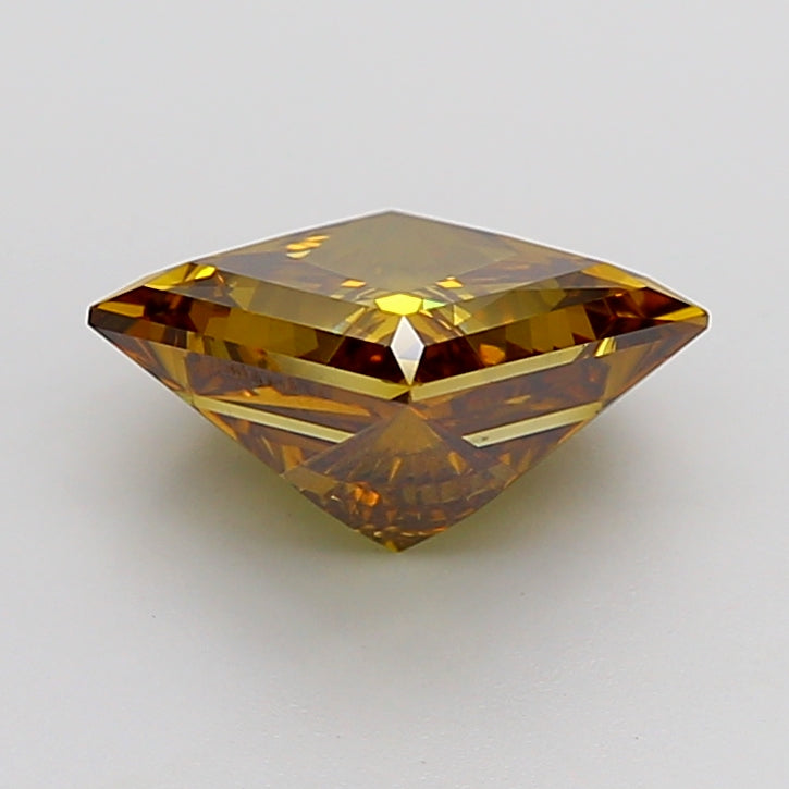 princess 4.01 carat fancy yellow brown vs1  vg ex none