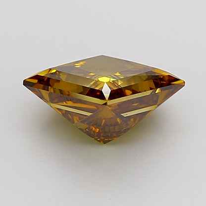 PRINCESS 4.01 CARAT FANCY YELLOW BROWN VS1  VG EX NONE