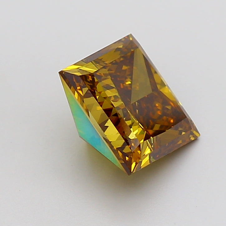 princess 4.01 carat fancy yellow brown vs1  vg ex none
