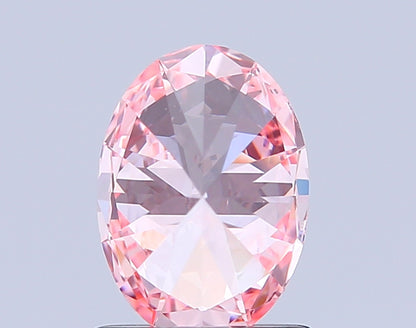 OVAL 1 CARAT FANCY VIVID PINK VS1  EX EX STRONG