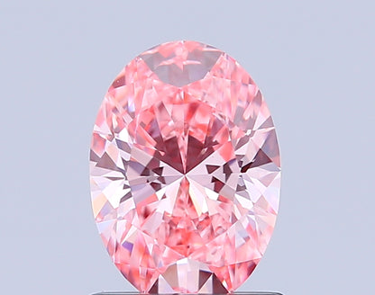 OVAL 1 CARAT FANCY VIVID PINK VS1  EX EX STRONG