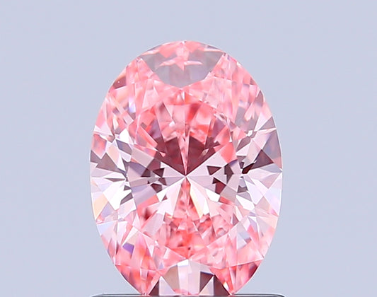 OVAL 1 CARAT FANCY VIVID PINK VS1  EX EX STRONG