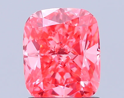 CUSHION 1.58 CARAT FANCY VIVID PINK VS1  EX EX SLIGHT