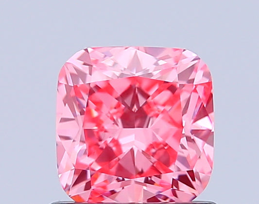 CUSHION 1.02 CARAT FANCY VIVID PINK VS1  VG VG STRONG