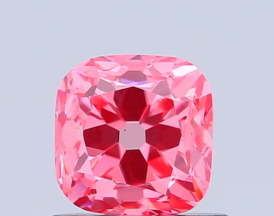 CUSHION 0.99 CARAT FANCY VIVID PINK VS2  VG VG STRONG