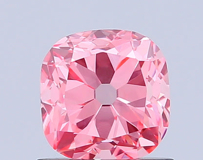 CUSHION 0.94 CARAT FANCY VIVID PINK VVS2  VG VG STRONG
