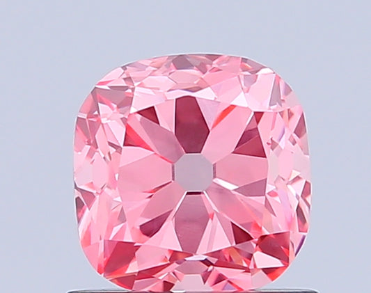 CUSHION 0.94 CARAT FANCY VIVID PINK VVS2  VG VG STRONG