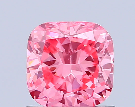 CUSHION 0.98 CARAT FANCY VIVID PINK VS2  VG VG STRONG