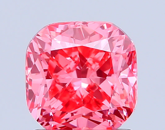CUSHION 1.56 CARAT FANCY VIVID PINK VVS2  VG VG STRONG