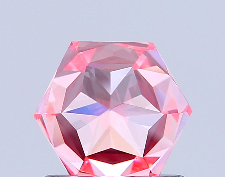 hexagonal 1.03 carat fancy vivid pink vs1  vg vg strong