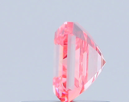 ASSCHER 0.79 CARAT FANCY VIVID PINK VVS2  VG EX SLIGHT
