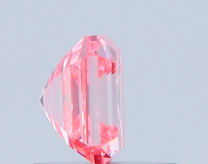 ASSCHER 0.79 CARAT FANCY VIVID PINK VVS2  VG EX SLIGHT