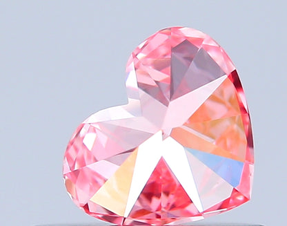 HEART 0.44 CARAT FANCY VIVID PINK IF  VG VG SLIGHT