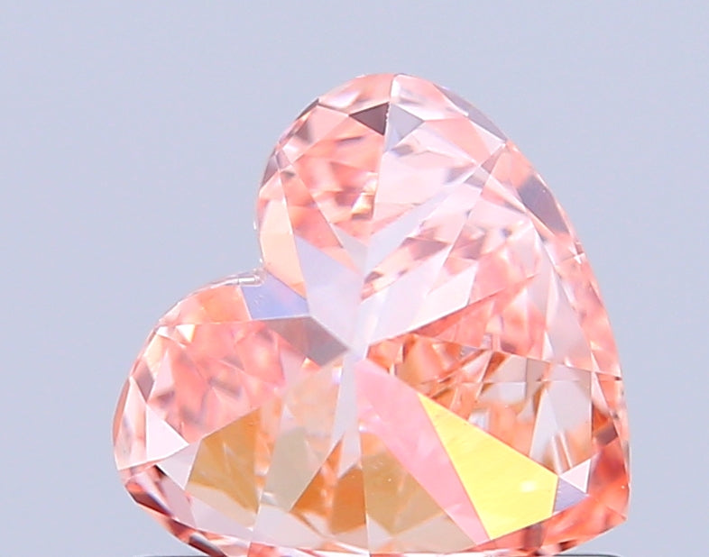 heart 0.74 carat fancy vivid pink vvs2  vg vg slight