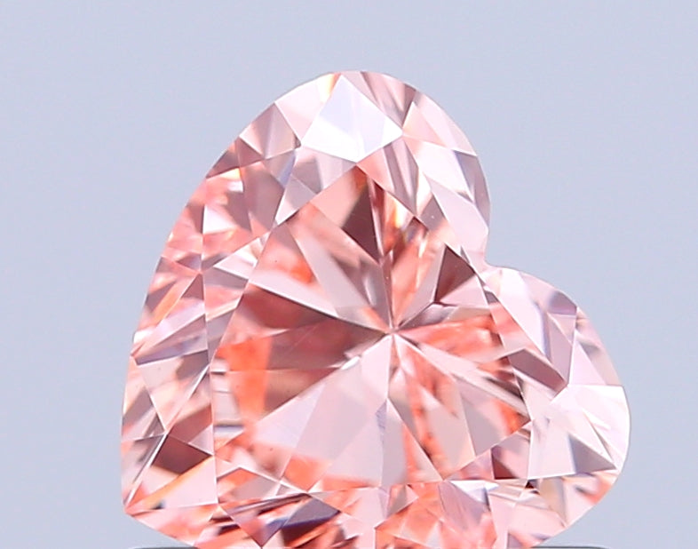 heart 0.74 carat fancy vivid pink vvs2  vg vg slight